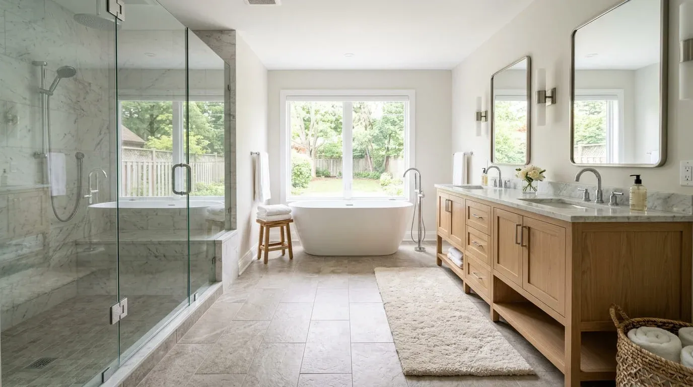 Bathroom remodeling in Richmond, TX — tub-to-shower conversion and tile work for Fort Bend County